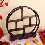 Maxbell Wooden Display Shelf Showcase Figure Storage Rack for Dessert Office Cupcake brown