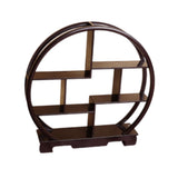 Maxbell Wooden Display Shelf Showcase Figure Storage Rack for Dessert Office Cupcake brown