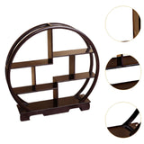 Maxbell Wooden Display Shelf Showcase Figure Storage Rack for Dessert Office Cupcake brown