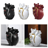 Maxbell Anatomical Heart Vase Creative Flower Vase for Halloween Bookshelf Valentine Black