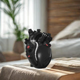 Maxbell Anatomical Heart Vase Creative Flower Vase for Halloween Bookshelf Valentine Black