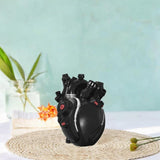 Maxbell Anatomical Heart Vase Creative Flower Vase for Halloween Bookshelf Valentine Black