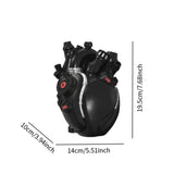 Maxbell Anatomical Heart Vase Creative Flower Vase for Halloween Bookshelf Valentine Black