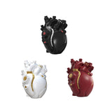 Maxbell Anatomical Heart Vase Creative Flower Vase for Halloween Bookshelf Valentine Black