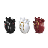Maxbell Anatomical Heart Vase Creative Flower Vase for Halloween Bookshelf Valentine Black