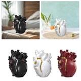 Maxbell Anatomical Heart Vase Creative Flower Vase for Halloween Bookshelf Valentine Black