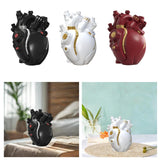 Maxbell Anatomical Heart Vase Creative Flower Vase for Halloween Bookshelf Valentine Black
