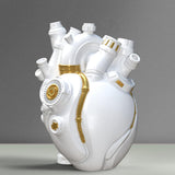 Maxbell Anatomical Heart Vase Creative Flower Vase for Halloween Bookshelf Valentine White