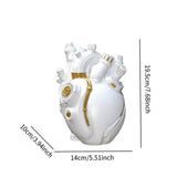 Maxbell Anatomical Heart Vase Creative Flower Vase for Halloween Bookshelf Valentine White