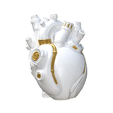Maxbell Anatomical Heart Vase Creative Flower Vase for Halloween Bookshelf Valentine White