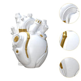 Maxbell Anatomical Heart Vase Creative Flower Vase for Halloween Bookshelf Valentine White