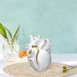 Maxbell Anatomical Heart Vase Creative Flower Vase for Halloween Bookshelf Valentine White