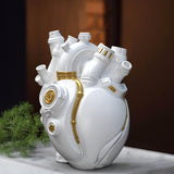 Maxbell Anatomical Heart Vase Creative Flower Vase for Halloween Bookshelf Valentine White