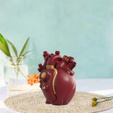 Maxbell Anatomical Heart Vase Creative Flower Vase for Halloween Bookshelf Valentine Red