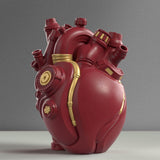 Maxbell Anatomical Heart Vase Creative Flower Vase for Halloween Bookshelf Valentine Red