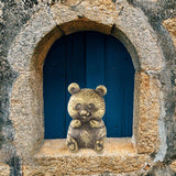 Maxbell Brass Panda Bear Figurine Small Desktop Panda Bear for Office Home Bookshelf