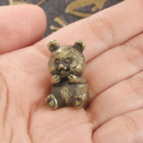 Maxbell Brass Panda Bear Figurine Small Desktop Panda Bear for Office Home Bookshelf