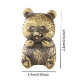 Maxbell Brass Panda Bear Figurine Small Desktop Panda Bear for Office Home Bookshelf