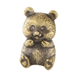 Maxbell Brass Panda Bear Figurine Small Desktop Panda Bear for Office Home Bookshelf