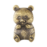 Maxbell Brass Panda Bear Figurine Small Desktop Panda Bear for Office Home Bookshelf