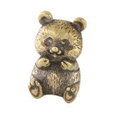 Maxbell Brass Panda Bear Figurine Small Desktop Panda Bear for Office Home Bookshelf