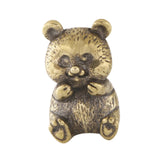 Maxbell Brass Panda Bear Figurine Small Desktop Panda Bear for Office Home Bookshelf