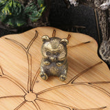 Maxbell Brass Panda Bear Figurine Small Desktop Panda Bear for Office Home Bookshelf