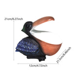 Maxbell Pelican Figurine Decorative Animal Sculpture for Table Entrance Decor Dark Blue