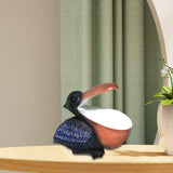Maxbell Pelican Figurine Decorative Animal Sculpture for Table Entrance Decor Dark Blue