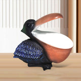 Maxbell Pelican Figurine Decorative Animal Sculpture for Table Entrance Decor Dark Blue