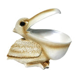 Maxbell Pelican Figurine Decorative Animal Sculpture for Table Entrance Decor White Gold