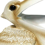 Maxbell Pelican Figurine Decorative Animal Sculpture for Table Entrance Decor White Gold