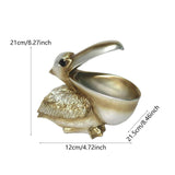 Maxbell Pelican Figurine Decorative Animal Sculpture for Table Entrance Decor Gray Gold