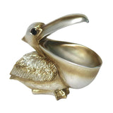 Maxbell Pelican Figurine Decorative Animal Sculpture for Table Entrance Decor Gray Gold