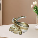 Maxbell Pelican Figurine Decorative Animal Sculpture for Table Entrance Decor Gray Gold