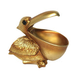Maxbell Pelican Figurine Decorative Animal Sculpture for Table Entrance Decor Gold