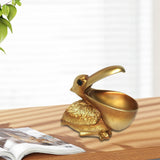 Maxbell Pelican Figurine Decorative Animal Sculpture for Table Entrance Decor Gold