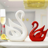 Maxbell 2x Swan Sculptures Decor Collectible Figurine for Anniversary Wedding Office