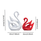 Maxbell 2x Swan Sculptures Decor Collectible Figurine for Anniversary Wedding Office
