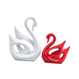 Maxbell 2x Swan Sculptures Decor Collectible Figurine for Anniversary Wedding Office