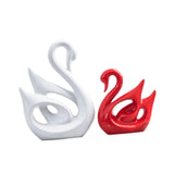 Maxbell 2x Swan Sculptures Decor Collectible Figurine for Anniversary Wedding Office