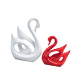 Maxbell 2x Swan Sculptures Decor Collectible Figurine for Anniversary Wedding Office