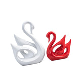Maxbell 2x Swan Sculptures Decor Collectible Figurine for Anniversary Wedding Office