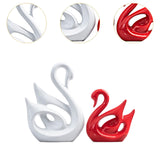 Maxbell 2x Swan Sculptures Decor Collectible Figurine for Anniversary Wedding Office