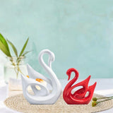 Maxbell 2x Swan Sculptures Decor Collectible Figurine for Anniversary Wedding Office