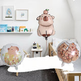 Maxbell 10x Animal Balloons Capybara Balloons for Birthday Party Children Boys Girls