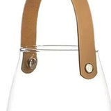 Maxbell Glass Storage Jar Belt Handle Flower Vase for Tabletop Indoor Plants Bedroom Small