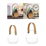 Maxbell Glass Storage Jar Belt Handle Flower Vase for Tabletop Indoor Plants Bedroom Small