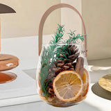 Maxbell Glass Storage Jar Belt Handle Flower Vase for Tabletop Indoor Plants Bedroom Large
