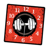 Maxbell Fitness Dumbbell Pattern Square Wall Clock 30x30cm for Bathroom Multipurpose